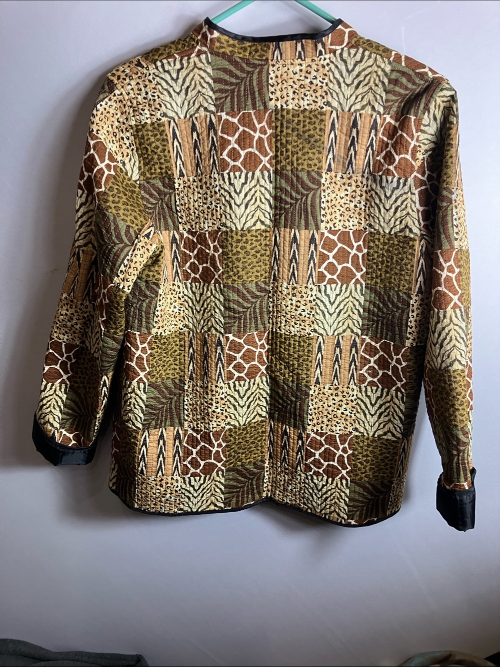Blair Patchwork Animal-Print Quilted Jacket - Brown/Tan/Olive - Picture 7 of 7